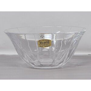 Atlantis Full Lead Crystal Hand-Blown & Cut Round Bowl Made In‎ Portugal